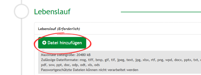 Screenshot "Dateien hochladen"